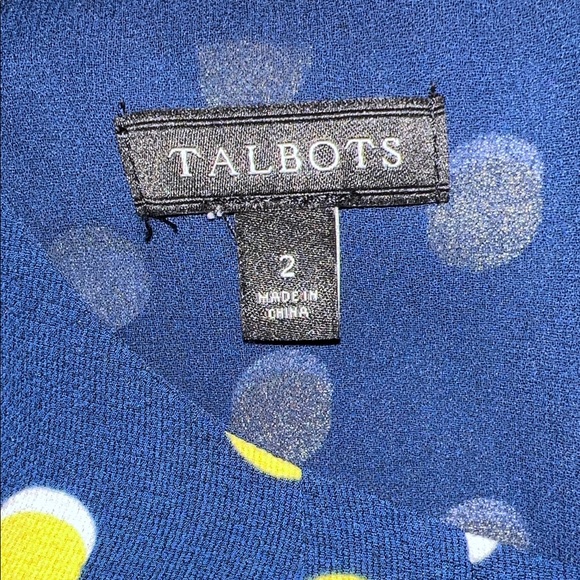 Talbots Navy Polka Dot Dress 2 - Picture 3 of 7
